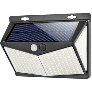 PrimeGarden solar buitenlamp met bewegingssensor  – 208 LEDs –  voor tuin/wand/oprit - tuinverlichting op zonne-energie  - buitenverlichting met dag en nacht sensor – IP65 waterdicht