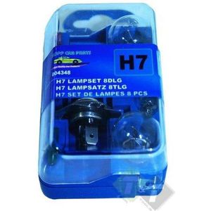 H7 Lampenset - 8 delig - 5 lampen - 3 zekeringen - Autolampen