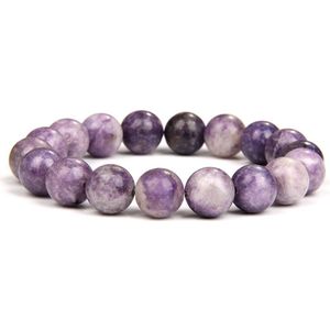 Bixorp Gems Paarse Mica Chalcedoon Edelsteen Armband 10mm - Edelstenen Kralenarmband - Spiritueel Cadeau - 18cm