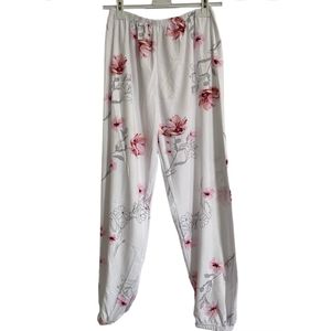 FINE WOMAN® Pyjama Broek met elastische bies 716 XXXL 46-50 wit/roze