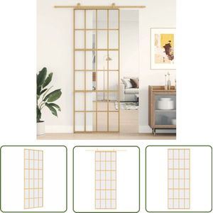 vidaXL Schuifdeur - 76x205 cm - ESG-glas - Goudkleurig Schuifdeur - Glazen Schuifdeur - Interieurdeur - Modern - Minimalistisch