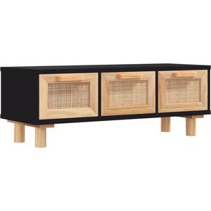 vidaXL-Salontafel-80x40x30-cm-bewerkt-hout-en-grenenhout-zwart