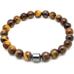 Sorprese armband - Beads - armband heren - kralen - Tijgeroog Natuurstenen - 21 cm - cadeau - Model Q