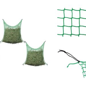 vidaXL Hooinet - Hooinetten - Paardennet - Paardennetten - Hooinetten vierkant 2 stuks 0-9x1 m PP