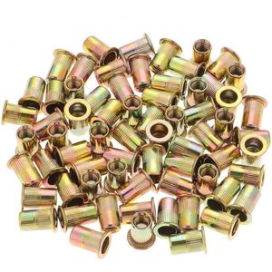 100 Stuks M6 Zink Plated Koolstofstaal Klinknagel Moeren ToolPlatte Hoofd Schroefdraad Insert Nutsert Rivnuts