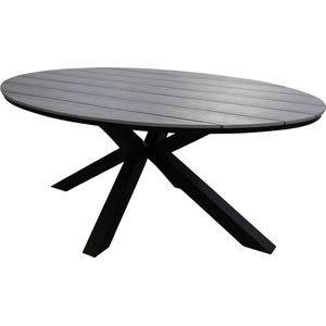 Ovale tuintafel Cyprus 180cm | Grey | Polywood & Aluminium