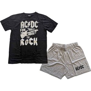 AC/DC - FTATR Guitar Pyjama - L - Zwart/Grijs