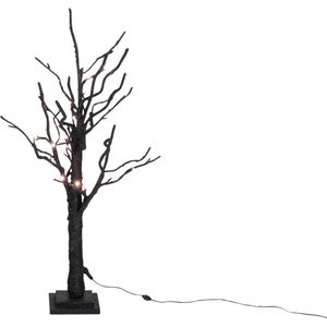 J-Line Kerstboom met verlichting - zwart - 92 cm - LED lichtjes - kerstversiering voor binnen