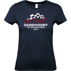 Dames T-shirt Auto GP Zandvoort 2023 | Formule 1 fan | Max Verstappen / Red Bull racing supporter | Navy dames | maat XL