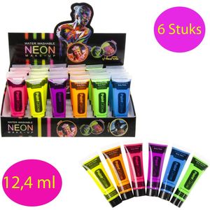 Body Paint 6 STUKS - 14,2 ML - Glow In The Dark - Face Paint - NEON - Gezichtsverf - Lichaamsverf - Carnaval