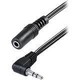 3,5mm Jack haakse stereo audio adapter kabel / zwart - 0,20 meter