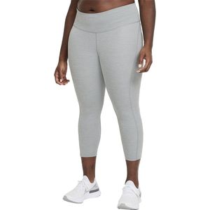 NIKE Fast Mid Rise Crop Legging Dames - Smoke Grey / Heather / Reflective Silv - M