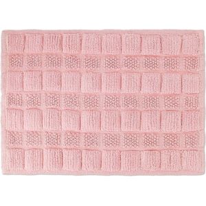 Relaxdays badmat antislip - badkamermat 60x40 cm - uitstapmat - douchemat - wasbaar - roze