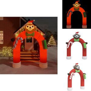 vidaXL Opblaasbare Boog - Opblaasbare Bogen - Opblaasfiguur - Opblaasboog - Kerstboog opblaasbaar met LED's 380 cm