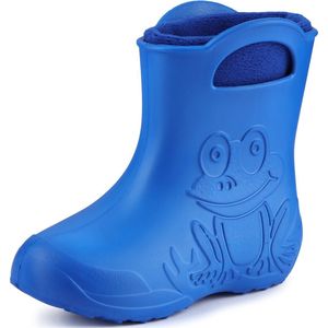 Ladeheid LA-CA-FrogWinter Kinder Regenlaarzen - Rubber - met Binnenschoen - EVA - Wasbare Binnenschoen - Blau/Marineblau - 26/27