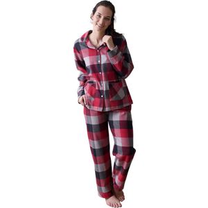 Normann Dames pyjama Flanel Rood Geruit - XL .