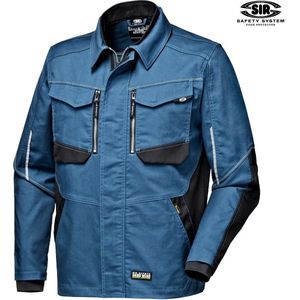 SIR SAFETY STRETCH CANVAS Softshell Werkjas HEREN Veiligheidsjas Petrolblauw - Winddicht - Cordura Verstevigd - Reflex Inzetstukken