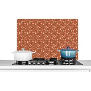 Spatscherm keuken 90x60 cm - Kookplaat achterwand Patroon - Terazzo - Structuur - Muurbeschermer - Spatwand fornuis - Hoogwaardig aluminium