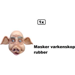 Luxe masker Varkenskop - latex - Carnaval Dieren festival varken thema feest party