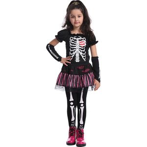 Skelet kostuum kind - Halloween kostuum kind - Carnavalskleding - Carnaval kostuum - Meisje - 10 tot 12 jaar