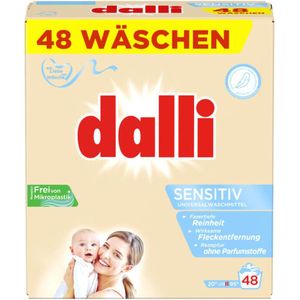 Dalli powder Sensitive - Wasmiddel - Gevoelige Huid en Baby - 3.12 kg - 48 wasbeurten