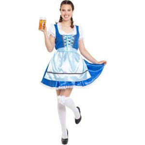 Folat - Oktoberfest Dirndl Jurk Blauw maat XXL (44)