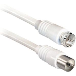 PremiumConnect Eenvoudige coaxkabel met f-connector en vrouwelijke coax connector - 1,5 meter