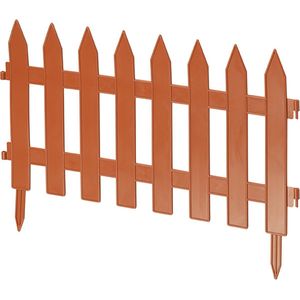 Formplast Tuinhekjes - 14x stuks - kunststof - 640 cm - terracotta - borderrand - tuinafscheiding