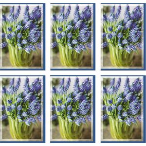 MGPcards - 6x dubbele wenskaart met envelop - Blanco - Bloemen - 11,5 x 17 cm