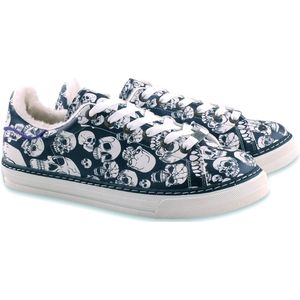 GOBY - Skulls - Schoenen - Sneakers - Hoge kwaliteit - Handmade - Meisjesprint - Maat 37