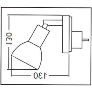 Bureaulamp wit met glazen lampenkap en GU10 LED-verlichting - AAN/UIT-schakelaar - leeslamp keukenlamp