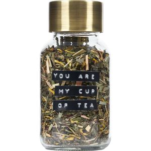 TEA CLEAR GLASS BRASS CAP 250ml/65gram YOU ARE MY CUP OF TEA