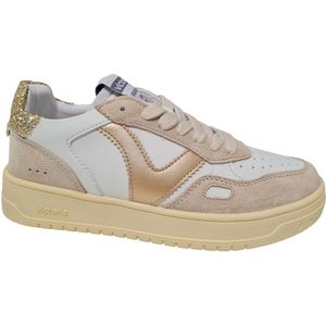 Sneakers Victoria Seul Serraje & Glitter Dames Sneakers - Wit-goud - 39