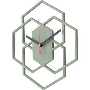 Home 3D® - Moderne Stille Wandklok Groen - Voor Keuken en Binnengebruik - Gemaakt en ontworpen in Nederland