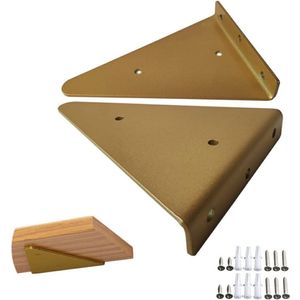 Gouden plankbeugels - 7"" plank driehoekige beugels - zware metalen beugel - achtergronddecor - plantenbakken - boekenplanken - displaystandaards - laminaatstandaards - 2 stuks