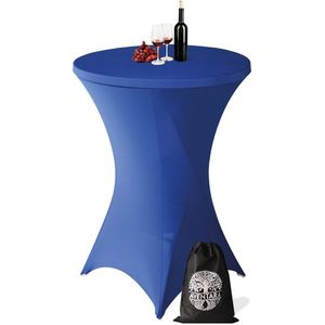 Statafelrok Donker Blauw x 1 – ∅80-85 x 110 cm – Luxe Extra Dikke Stretch Stof – Inclusief Opbergtas – Kras- en Kreukvrije Statafelhoes – Perfect voor Horeca, Bruiloften en Feesten