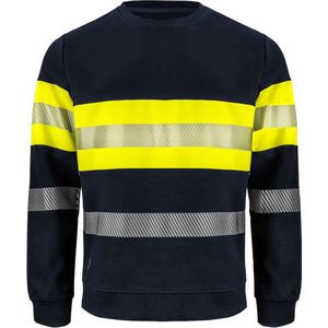 ProJob 6129 SIGNALISATIESWEATER EN ISO 20471 KLASSE 1 646129 - Geel/Marine - 4XL