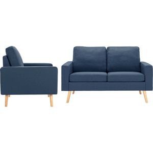 The Living Store Bankenset - Comfort Living - Banken - 77 x 71 x 80 cm - Blauw