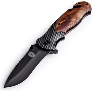Survival zakmes outdoor – 1 hand open systeem en broekclip – 20.5 CM vouwmes – RVS - Lion Gear KN-01