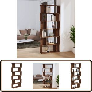vidaXL Boekenkast 80x24x192 cm Bruineiken Boekenkast - Houten Boekenkast - Vintage Boekenkast - Bibliotheek - Opbergkast