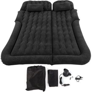 Collox Autoluchtbed - SUV kofferbakmatras - 2-in-1 multifunctioneel reisbed - Geschikt voor 2 personen - Zwart - 174 x 126 cm - Inclusief opblaasbaar kussen, 2 x hoofdsteun, opbergtas, opblaaspomp, luchtmondstuk voor drie doeleinden