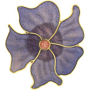 Behave®  Broche bloem paars - emaille sierspeld -  sjaalspeld