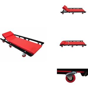 vidaXL Auto Ligbed - Auto Ligbedden - Garageapparatuur - Garage Apparatuur - Monteursbed met 6 wielen verstelbaar