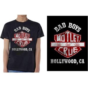 Motley Crue - Bad Boys Shield Heren T-shirt - S - Zwart