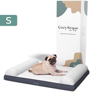 CozySense® – Hondenkussen - Orthopedisch Hondenkussen - 60 X 42 cm – Maat S - Waterdicht – Ergonomische Comfort en Gewrichtsondersteuning - Geschikt Als Benchkussen & Hondenbed - Wit