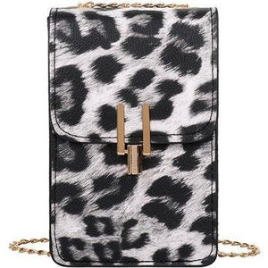 Dames Telefoontas - Schoudertas - Leopard Black