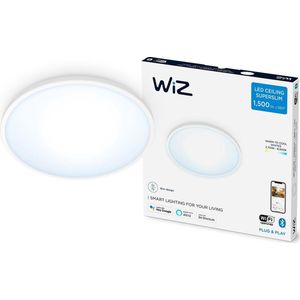 WiZ Plafonniere SuperSlim Wit - Slimme LED-Verlichting - Warm- tot Koelwit Licht - Geintegreerd LED - 16W - Wi-Fi