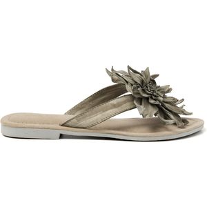 Lazamani Daisy Leren Dames Slippers Sage Maat 36