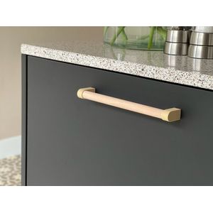 Hangreep Beige - 192mm - Keuken handgreep - Handgreep Kast - Meubelgreep - Handgrepen keukenkastjes - Handgreep badkamer - Handgrepen keukenkastjes - Inclusief montageschroeven