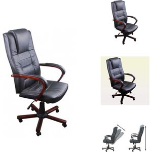 vidaXL Bureaustoel - Luxe - Zwart - 62 x 66 x (115 - 124) cm - Draaibaar en verstelbaar - Bureaustoel